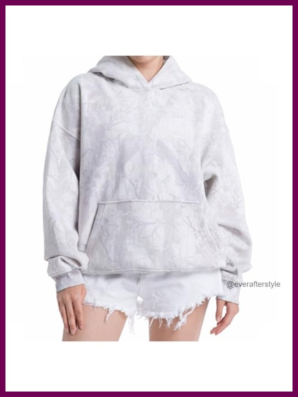 Oversized Camo Hoodie Womens Fleece Pullover Sweatshirt Kangaroo Pocket
